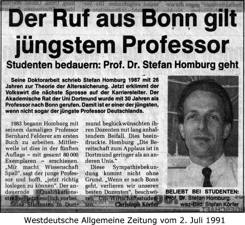 Stefan Homburg WAZ 1991